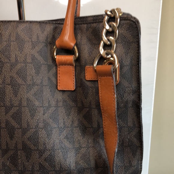 MICHAEL KORS Hamilton Signature brown satchel handbag. - Picture 7 of 16